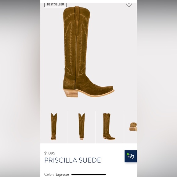 LUCCHESE Priscilla espresso suede tall western boots size 8.5 - Picture 8 of 8